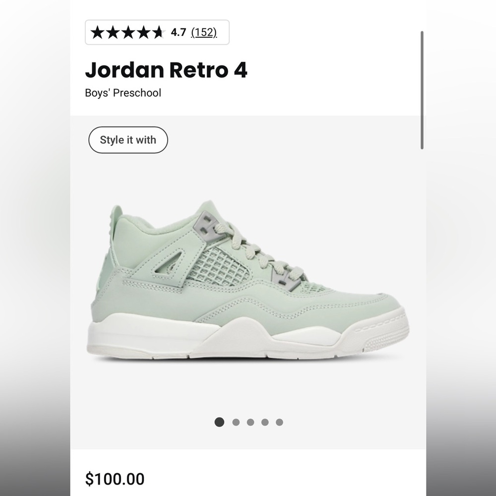 Jordan Kids Sneakers in Mint Green & White
